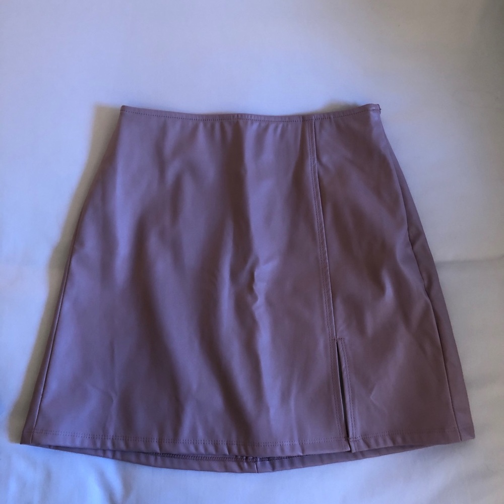LA hearts pink leather skirt